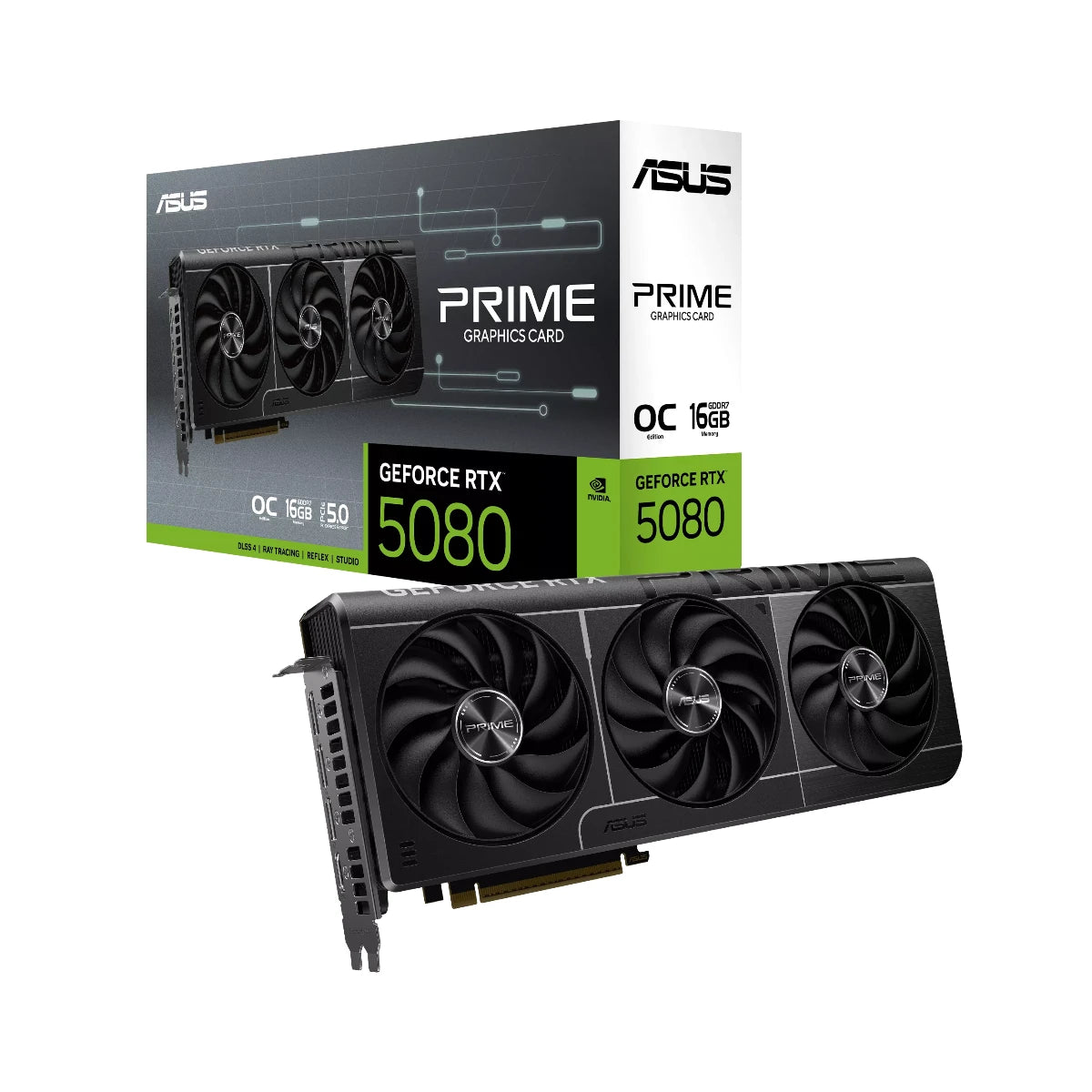 ASUS PRIME GeForce RTX 5080 OC Edition Graphics Card, 16GB GDDR7, DLSS 4 - 90YV0LX0-M0NA00