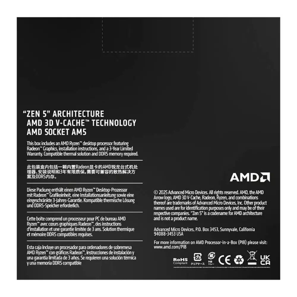 AMD Ryzen 9 9950X3D2 Dual Edition 16 Core, 32 Threads AM5 Processor