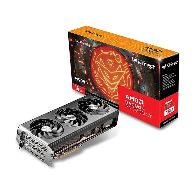 Sapphire Nitro AMD Radeon RX 7800 XT Gaming OC 16GB GDDR6 Graphics Card – Silver