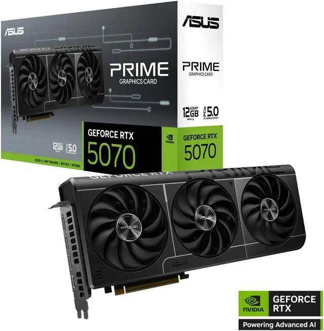 ASUS PRIME GeForce RTX 5070 12GB 192-Bit GDDR7 PCI Express 5.0 Graphics Card PRIME-RTX5070-12G