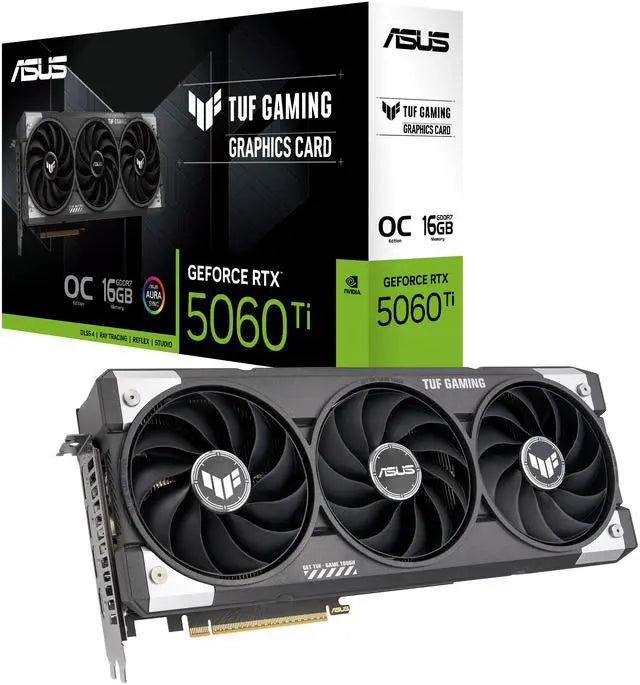 ASUS TUF Gaming GeForce RTX 5060 Ti 16GB 128-Bit GDDR7 PCI Express 5.0 x8 DLSS 4.0 Graphics Card TUF-RTX5060TI-O16G-GAMING