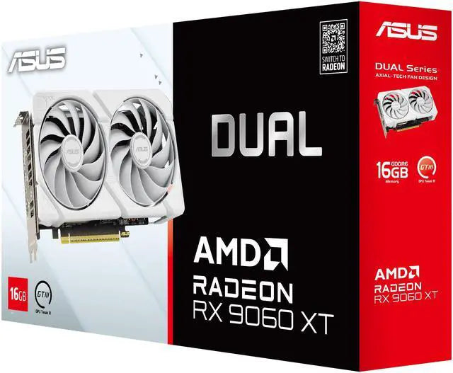 Alt view image 13 of 14 - ASUS Dual Radeon RX 9060 XT 16GB GDDR6 PCI Express 5.0 x16 ATX Graphics Card DUAL-RX9060XT-16G-WHITE