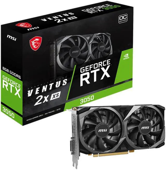 MSI Ventus GeForce RTX 3050 8GB GDDR6 PCI Express 4.0 x8 ATX Graphics Card RTX 3050 VENTUS 2X XS 8G OC