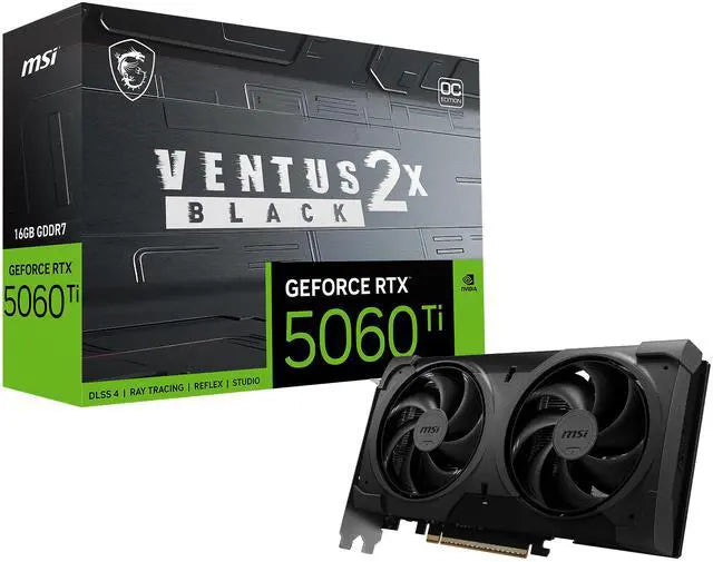 Alt view image 11 of 11 - MSI Ventus GeForce RTX 5060 Ti 16GB GDDR7 PCI Express 5.0 x16 (use x8) Graphics Card (RTX 5060 Ti 16G VENTUS 2X OC BLACK PLUS)