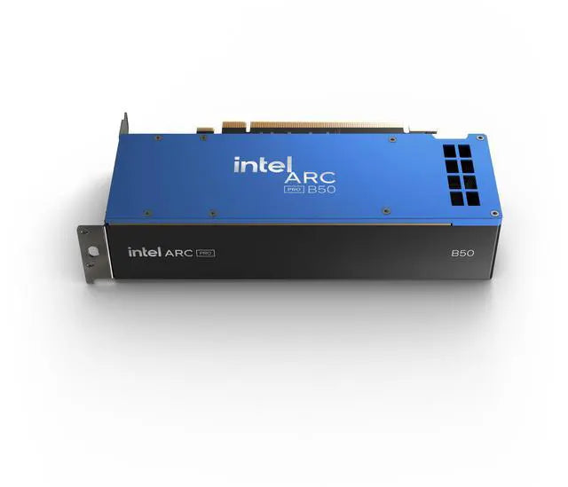 Intel Arc Pro B50 16GB 128-bit GDDR6 PCI Express 5.0 x8 AI and RT Workstation SFF Graphics Card