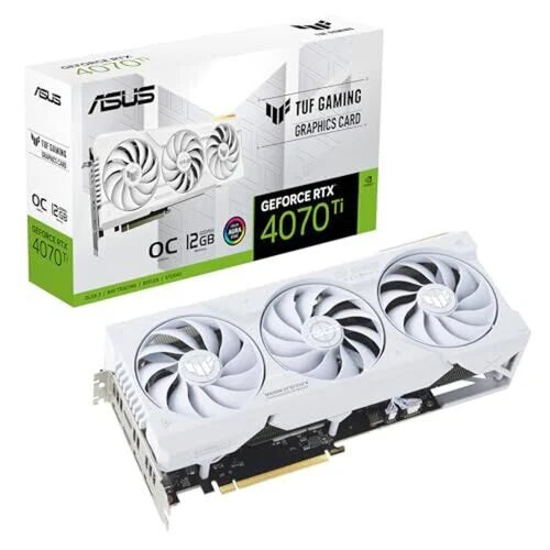 Asus TUF Gaming GeForce RTX 4070 Ti OC 12GB GDDR6X Graphics Card – White, DLSS 3