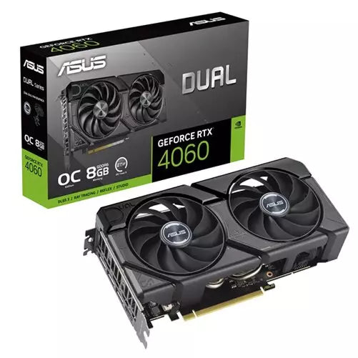 Asus Dual GeForce RTX 4060 EVO 8GB GDDR6 OC Edition Graphics Card, DLSS 3