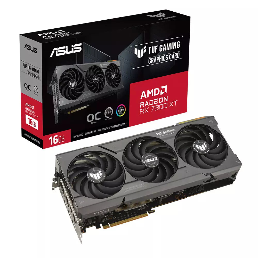 Asus TUF Gaming Radeon RX 7800 XT 16GB GDDR6 OC Graphics Card, FSR 4