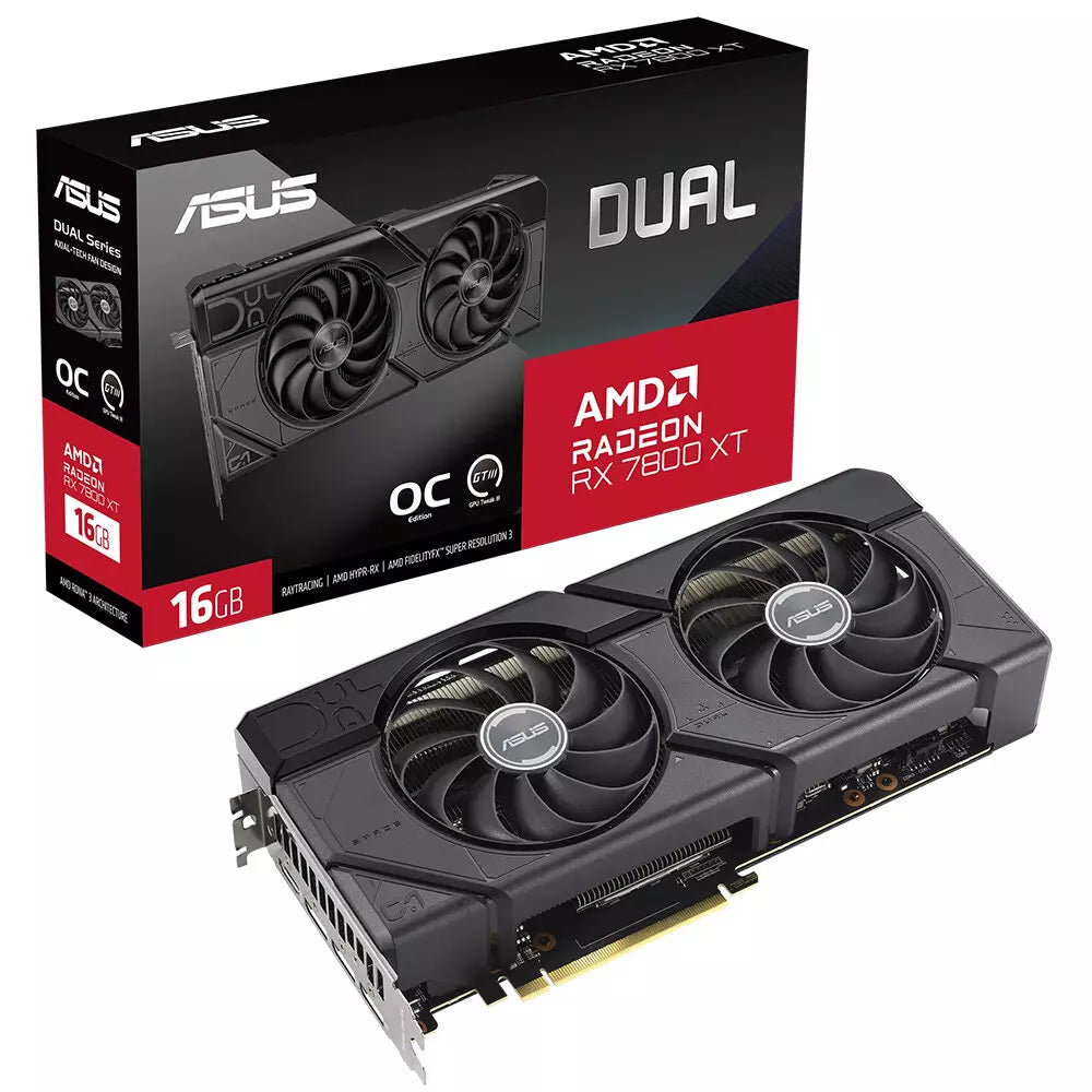 Asus Dual Radeon RX 7800 XT 16GB GDDR6 OC Graphics Card, FSR 2