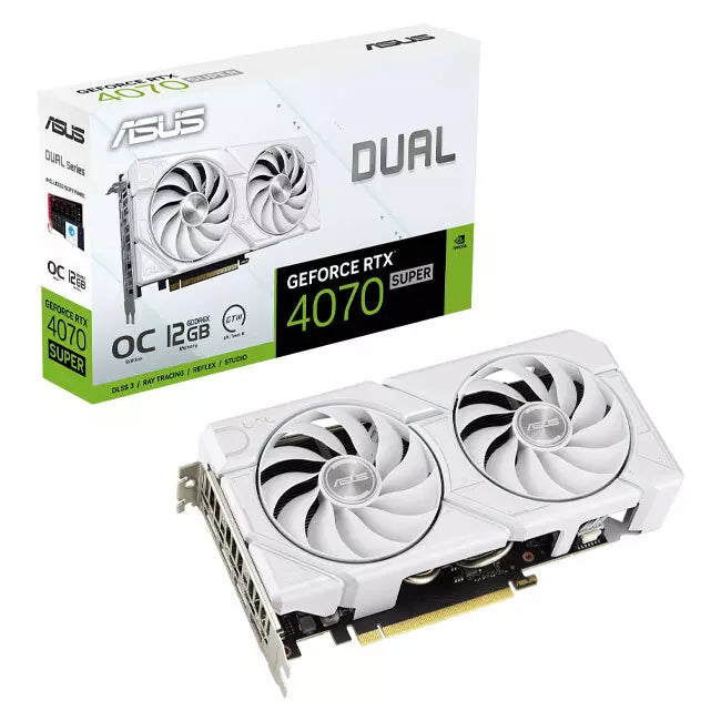 Asus Dual GeForce RTX 4070 SUPER EVO 12GB GDDR6X Graphics Card – White, DLSS 3