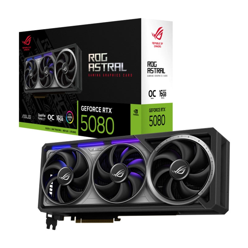 Asus ROG Astral GeForce RTX 5080 OC 16GB GDDR7 Graphics Card – Black