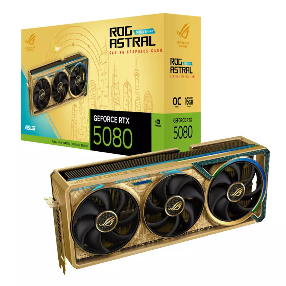 Asus ROG Astral GeForce RTX 5080 16GB Dhahab CORE OC Graphics Card, DLSS 4