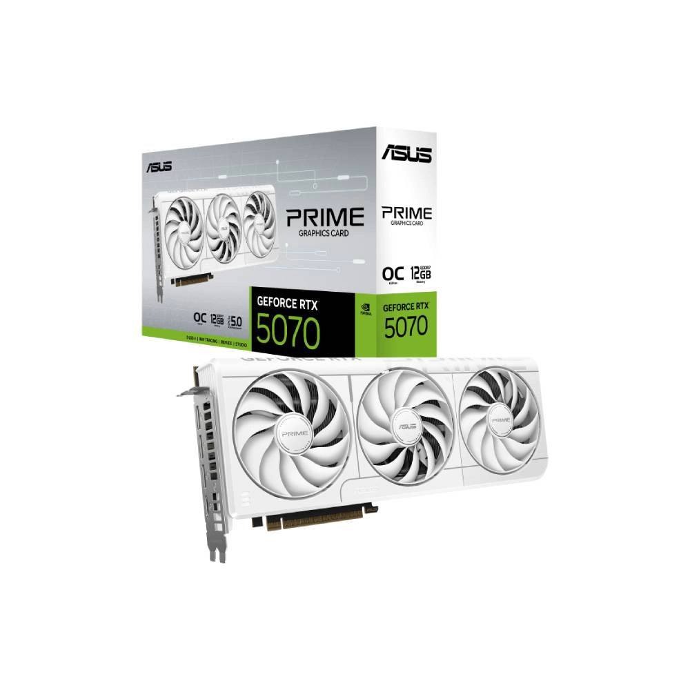 Asus Prime GeForce RTX 5070 12GB GDDR7 OC Edition Graphics Card – White, DLSS 4