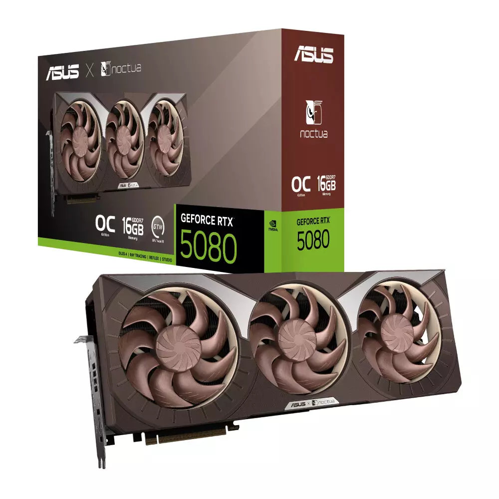 ASUS GeForce RTX 5080 16GB GDDR7 Noctua OC Edition Graphics Card, DLSS 4