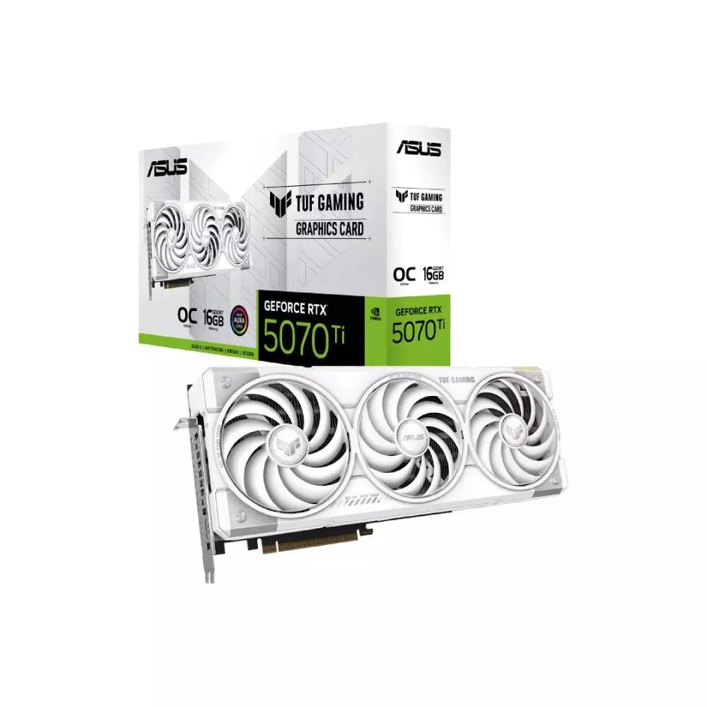 Asus TUF Gaming GeForce RTX 5070 Ti 16GB GDDR7 OC Graphics Card – White, DLSS 4