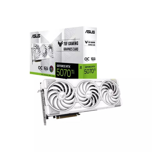 Asus TUF Gaming GeForce RTX 5070 Ti 16GB GDDR7 OC Graphics Card – White, DLSS 4