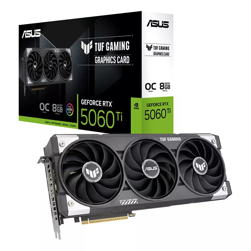 Asus TUF Gaming GeForce RTX 5060 Ti 8GB OC GDDR7 Graphics Card – Black, DLSS 4