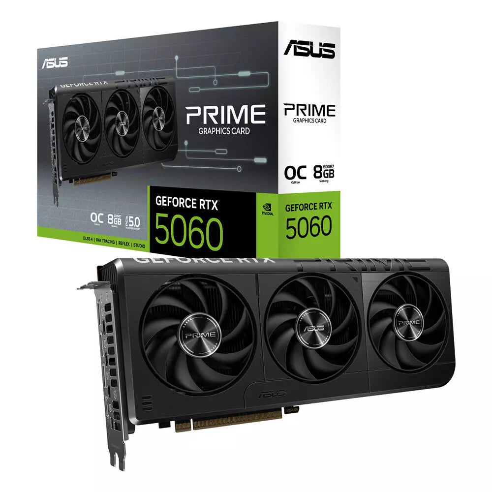 Asus Prime GeForce RTX 5060 8GB OC GDDR7 Graphics Card – Black, DLSS 4