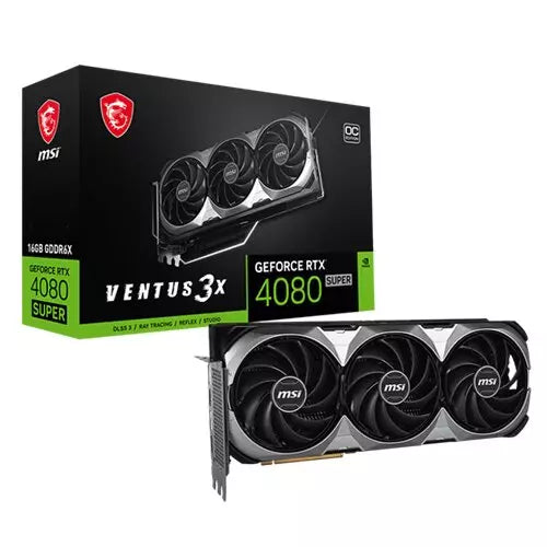 MSI GeForce RTX 4080 SUPER VENTUS 3X 16GB GDDR6X OC Edition Graphics Card, DLSS 3