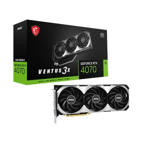 Msi GeForce RTX 4070 VENTUS 3X OC Edition 12GB GDDR6X Graphics Card, DLSS 3