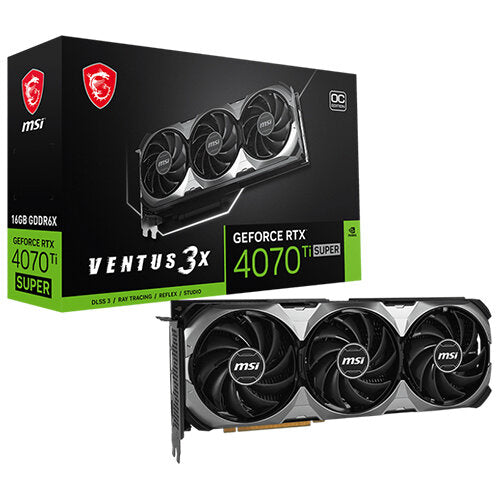 MSI GeForce RTX 4070 Ti SUPER 16G VENTUS 3X GDDR6X OC Edition Graphics Card, DLSS 3 MSI