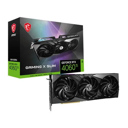 Msi GeForce RTX 4060 Ti GAMING X SLIM 8GB GDDR6X Graphics Card, DLSS 3