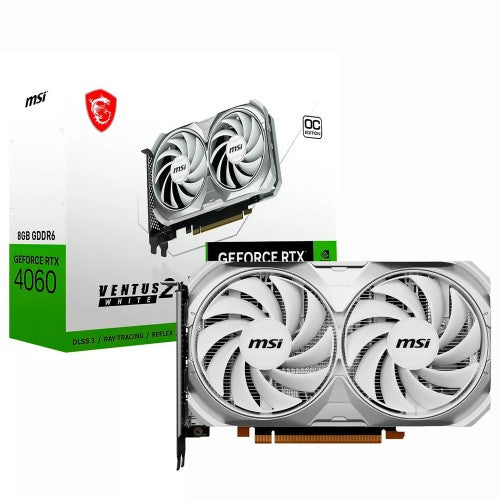 MSI GeForce RTX 4060 VENTUS 2X WHITE 8G OC Graphic Card, DLSS 3 > 912-V516-030