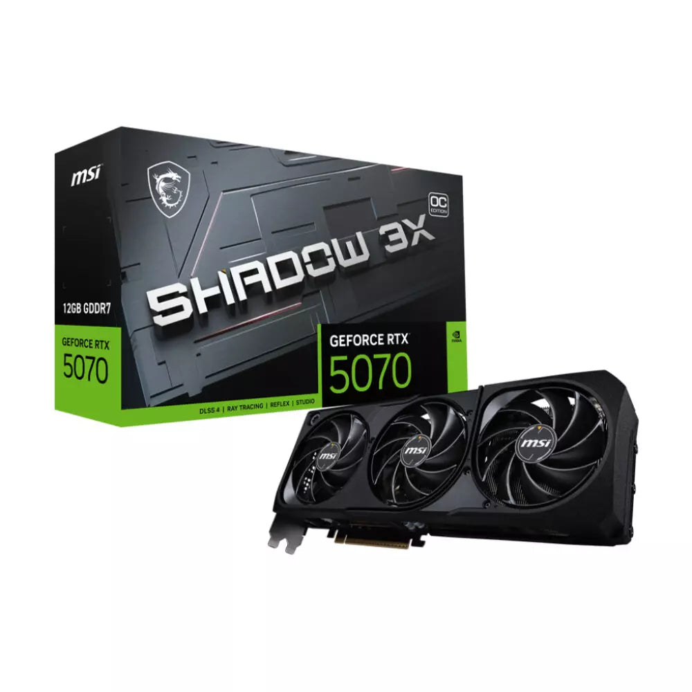 Msi GeForce RTX 5070 12GB GDDR7 Shadow 3X OC Graphics Card, DLSS 4