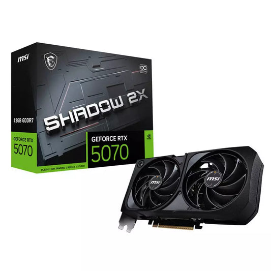 Msi GeForce SHADOW 2X RTX 5070 12GB OC GDDR7 Graphics Card – Black, DLSS 4