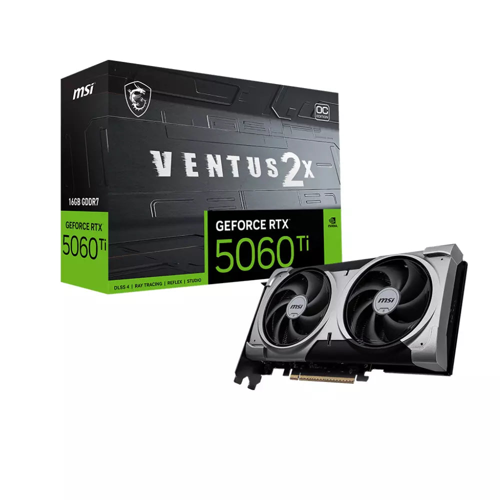 Msi GeForce VENTUS 2X PLUS RTX 5060 Ti 16GB OC GDDR7 Graphics Card, DLSS 4