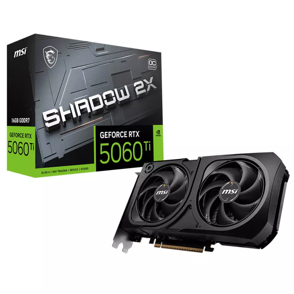 Msi GeForce RTX 5060 Ti SHADOW 2X OC PLUS 16GB GDDR7 Graphics Card, DLSS 4