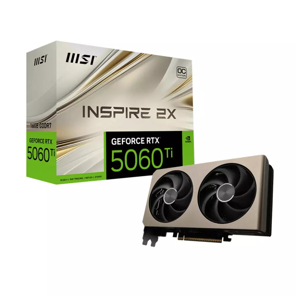 Msi GeForce RTX 5060 Ti Inspire 2X OC 16GB GDDR7 Graphic Card, DLSS 4