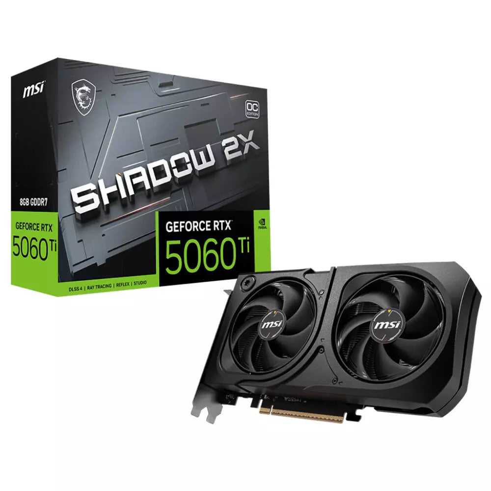 Msi GeForce RTX 5060 Ti SHADOW 2X OC PLUS 8GB GDDR7 Graphics Card, DLSS 4