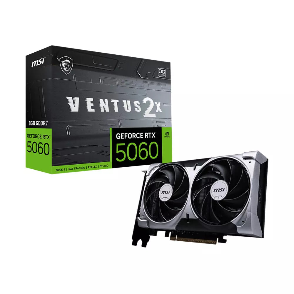 Msi GeForce VENTUS 2X RTX 5060 8GB OC Graphics Card – Black, DLSS 4