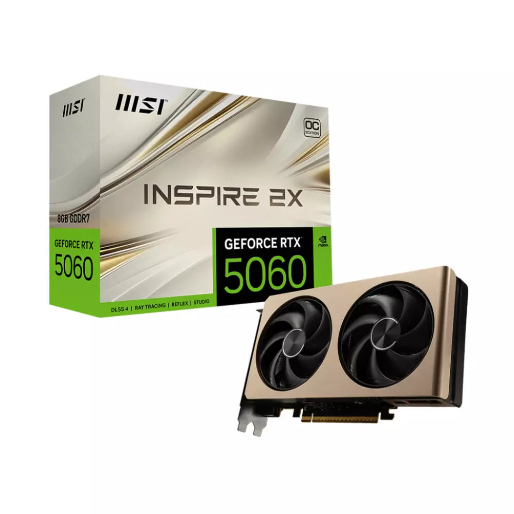 Msi GeForce RTX 5060 Inspire 2X OC 8GB GDDR7 Graphic Card, DLSS 4