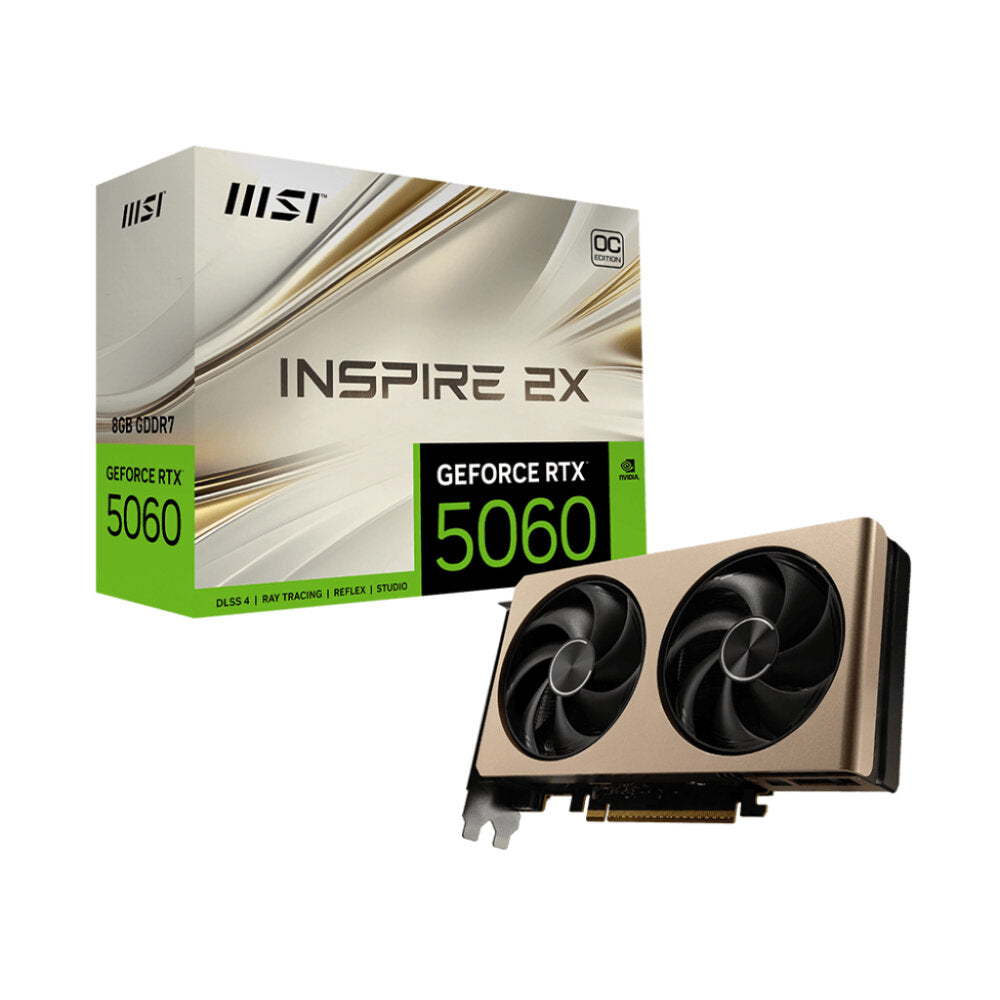 MSI GeForce RTX 5060 8GB GDDR7 INSPIRE 2X OC Video Card, DLSS 4