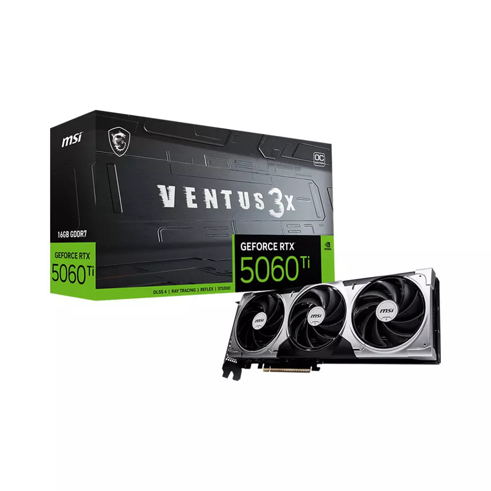 Msi GeForce VENTUS 3X RTX 5060 Ti 16GB OC GDDR7 Graphics Card, DLSS 4