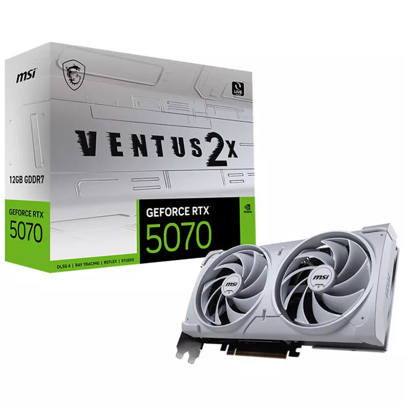 Msi GeForce RTX 5070 12GB GDDR7 Ventus 2X Graphics Card – White, DLSS 4