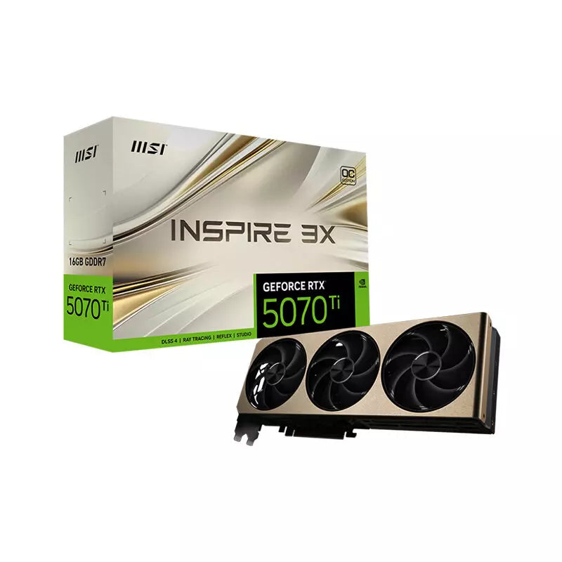 Msi GeForce RTX 5070 Ti 16GB GDDR7 Inspire 3X OC Plus Graphics Card, DLSS 4