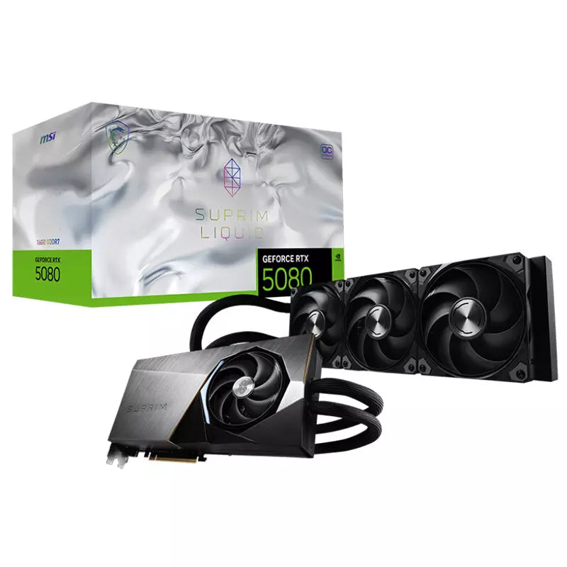 Msi GeForce RTX 5080 16GB SUPRIM LIQUID OC GDDR7 Graphics Card, DLSS 4