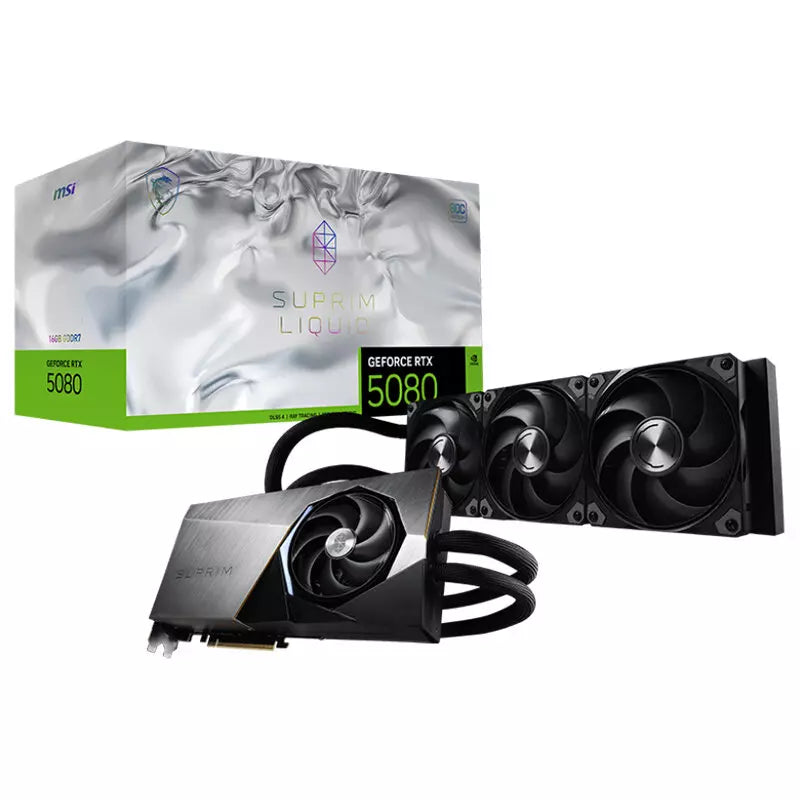 Msi GeForce RTX 5080 16GB SUPRIM LIQUID SOC GDDR7 Graphics Card, DLSS 4