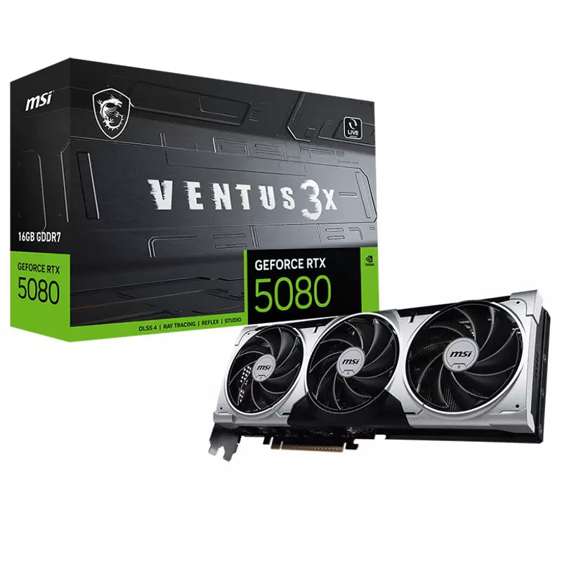 MSI GeForce RTX 5080 16GB GDDR7 VENTUS 3X PLUS Graphics Card, DLSS 4