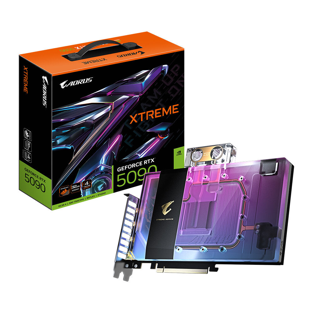 Gigabyte AORUS GeForce RTX 5090 XTREME WATERFORCE WB 32G Video Card, DLSS 4