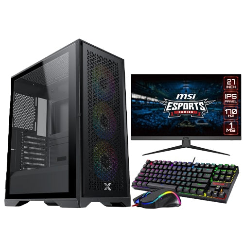 Luxs Bundle Gaming PC (Intel i5-13400F, RTX 4060 Ti, 16GB RAM) Msi Monitor 170hz, Keyboard & Mouse