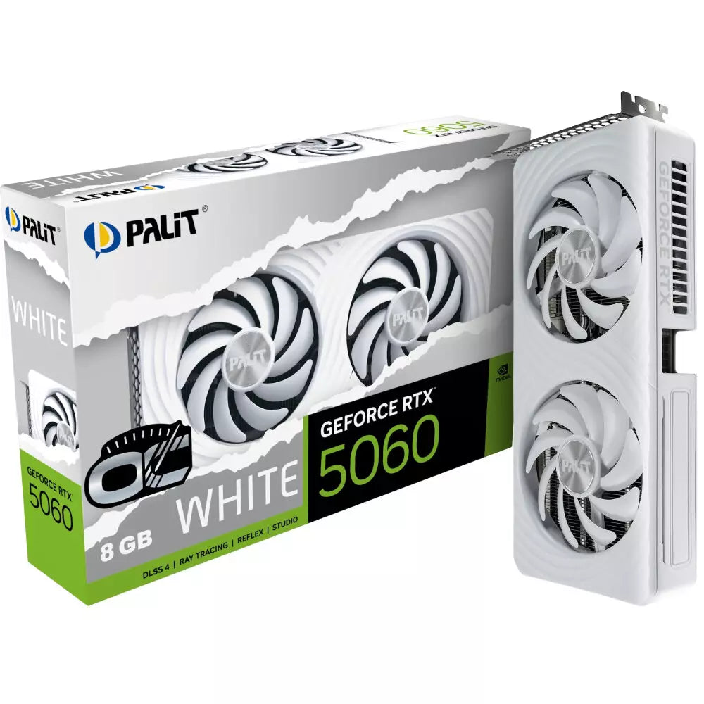 Palit GeForce RTX 5060 OC 8GB GDDR7 Graphics Card – White, DLSS 4