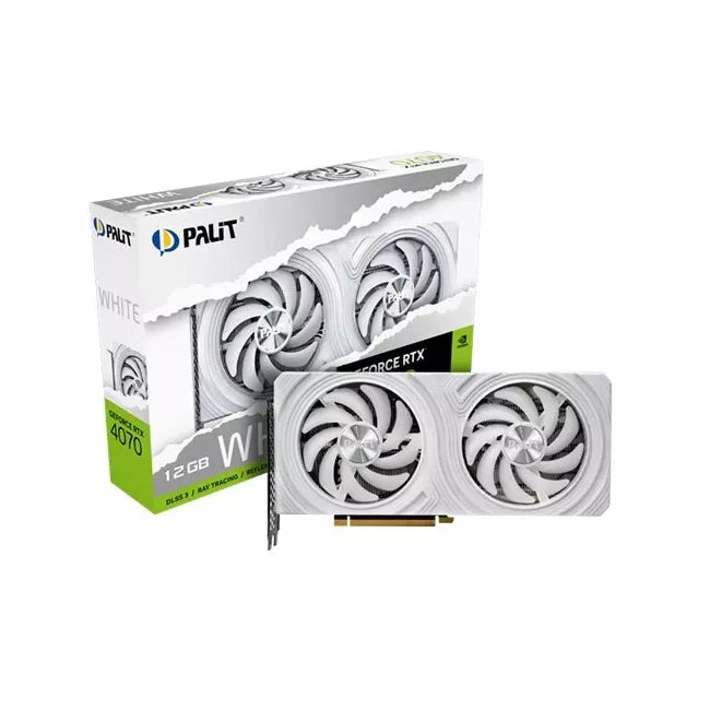 Palit GeForce RTX 4070 12GB GDDR6 Graphics Card, DLSS 3 – White