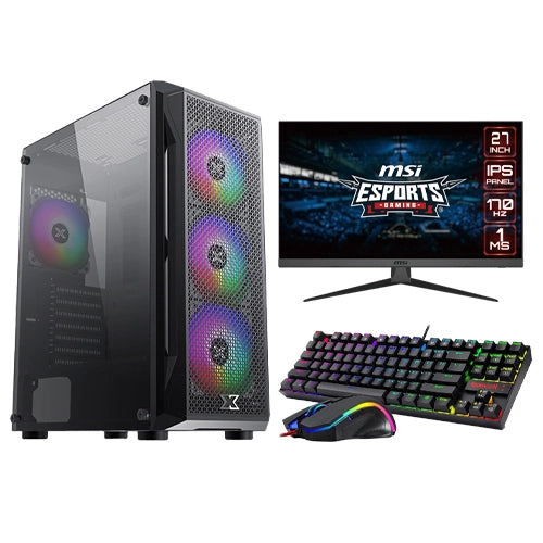 Pro Budget Bundle Gaming PC (Intel i5-13400, RTX 4060 8GB, 16GB RAM, 27’’ Monitor, Keyboard & Mouse)