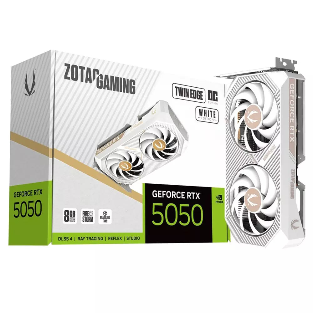 ZOTAC GAMING GeForce RTX 5050 Twin Edge OC White Edition Video Card, DLSS 4