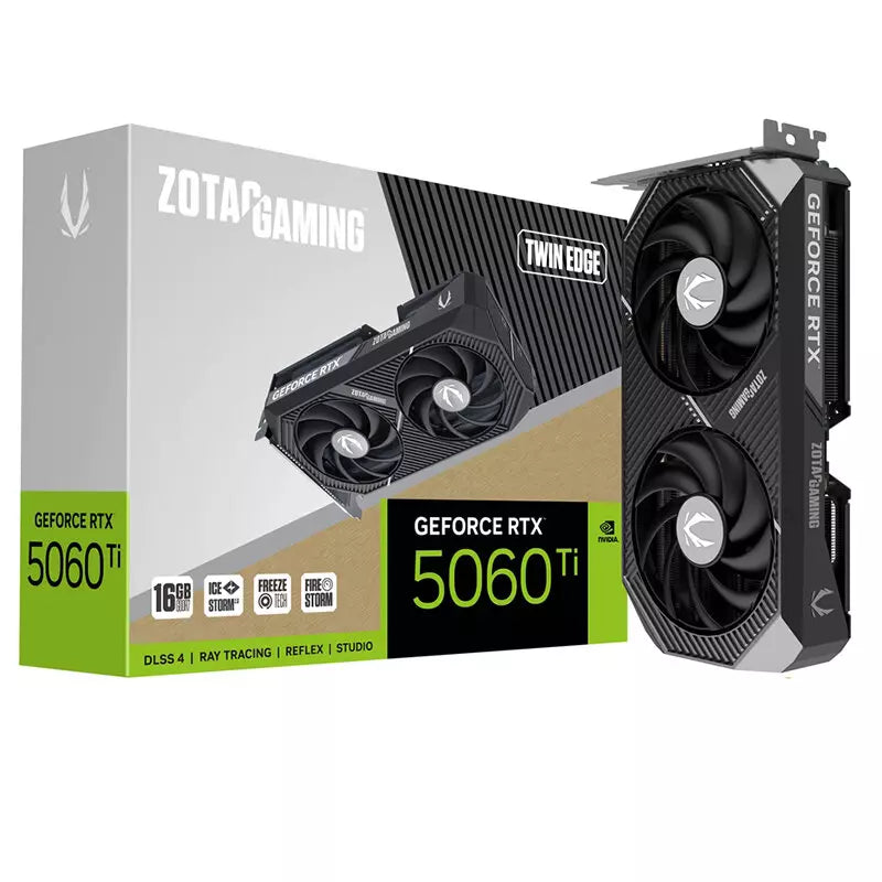 Zotac GAMING GeForce RTX 5060 Ti Twin Edge 16GB GDDR7 Graphics Card, DLSS 4