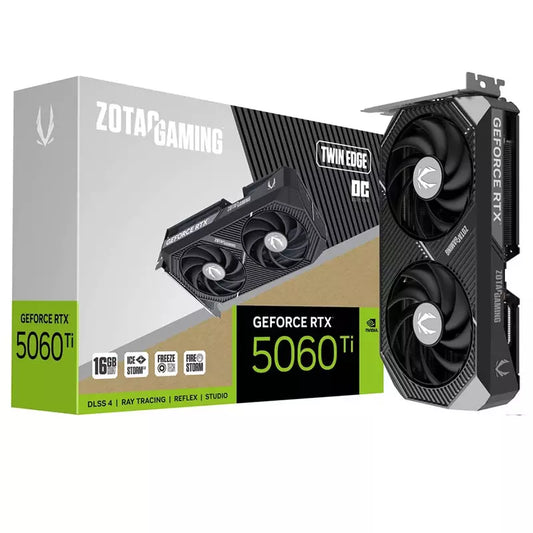 Zotac Gaming GeForce RTX 5060 Ti Twin Edge OC 16GB Graphics Card – Black, DLSS 4